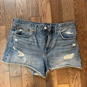 Madewell Blue Jean Shorts Distressed Cut-Off Style